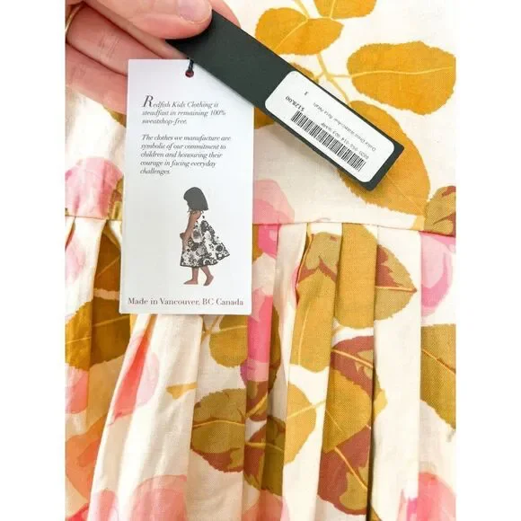 NWT! Redfish Kids Dolce Dress Watercolor Rose Petals Size 3 - Picture 5 of 7